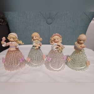 Precious Moments 4 Seasons, spun glass Belle figurines, All seasons collection